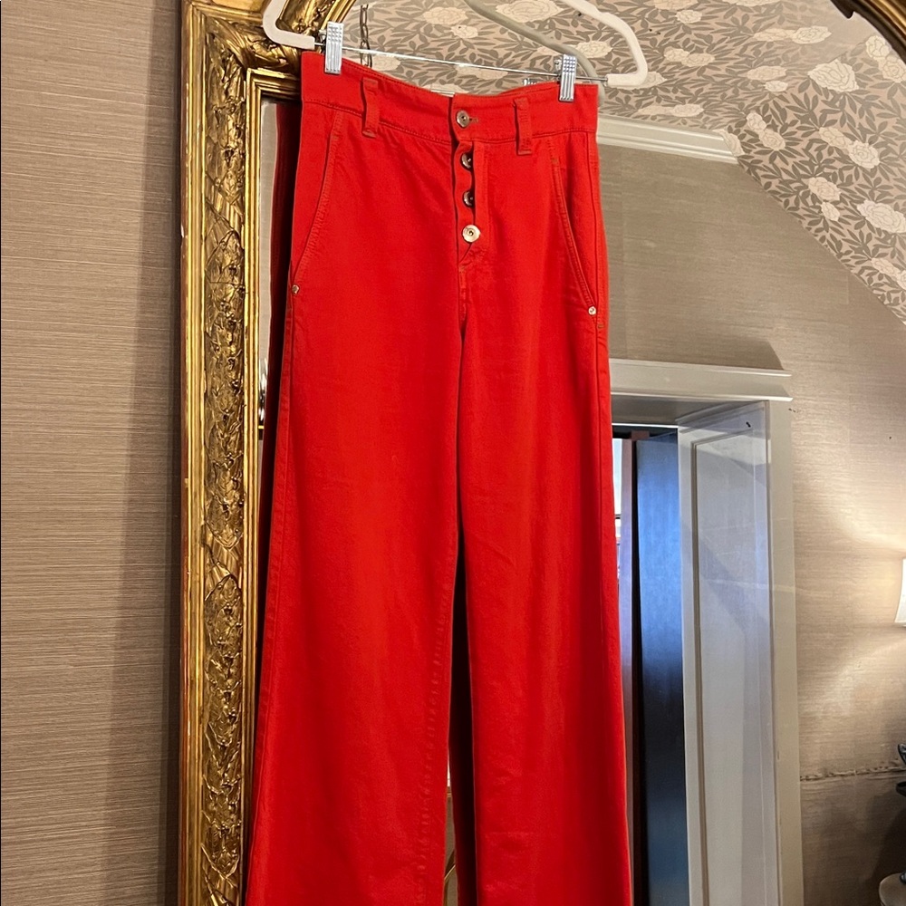Brunello Cucinelli Vibrant Red Flare Jeans